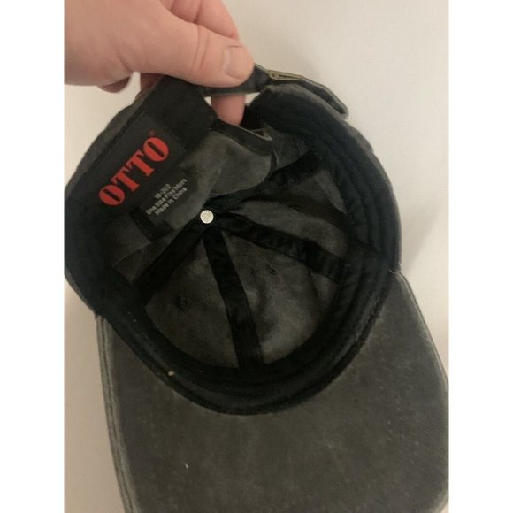 Otto Solid Gray Basic Adjustable Strapback Ball Cap Hat - Picture 3 of 4